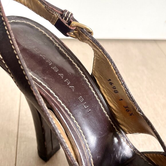 Barbara Bui Brown Open Toe Heels - Picture 3 of 8